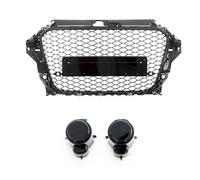 LLCTOOLS Wabendesign Griglia Anteriore Nero Lucido +PDC Adatta Audi A3 8V 12-16