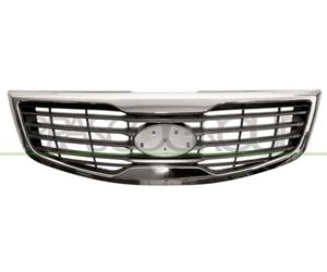 Griglia radiatore grigio/argento con modanatura cromata