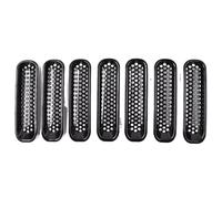 Griglia Radiatore Griglia Anteriore Auto Inserto Griglia Copertura Per Jeep Per Wrangler JK 07-18 Inserti Griglia Anteriore Cornice Copertura Fari Griglia Anteriore Ricambio(Type B)