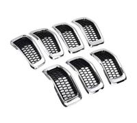 Griglia Radiatore Griglie Anteriori Cromate/lucide In ABS Per Jeep Per Cherokee 2014, 2015, 2016, 2017 E 2018. Griglia Esterna A Nido D'ape Griglia Anteriore Ricambio(Chrome Silver)