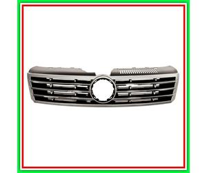 Griglia Radiatore Nera Lucida Con Modanatura Cromata-Con Cornice Argento Vw Cc-(