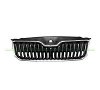 Griglia Radiatore Nera Lucida Con Modanature Cromate Per Skoda Superb 2015-2019