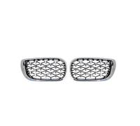 Griglia Radiatore Per BMW Per E46 4 Porte 4D Serie 3 2002-2005 Paraurti Anteriore Auto Griglia A Doppio Rene A Diamante Griglie Decorazione Esterna In Stile Meteor(All Silver)