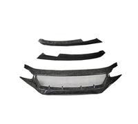Griglia Radiatore Per Civic 10th FK7 FK8 TYPE-R Racing FC JS N1 Style Griglia In Carbonio Lampada Sopracciglio Presa D'aria Paraurti Anteriore Griglia A Doppia Barra(Fibra di carbonio)