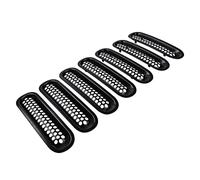 Griglia Radiatore Per Jeep Per Wrangler Per JK 2007-2018 Griglia Anteriore Inserti In Rete Copri Faro Accessori Per Auto Griglia Anteriore Veicolo(7pcs Set Black)