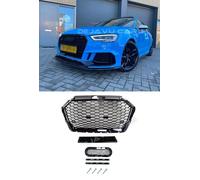 Griglia radiatore RS3 look a nido d'ape per Audi A3 8V S line S3 facelift nero