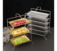 Griglia rettangolare per barbecue in acciaio inossidabile 304 con ripiani multipiano per riporre la cucina commerciale e facile mobilità tra le aree di preparazione (X)