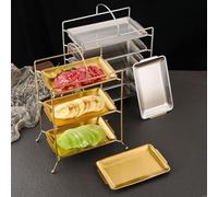 Griglia rettangolare per barbecue in acciaio inossidabile 304 con ripiani multipiano per riporre la cucina commerciale e facile mobilità tra le aree di preparazione (O)