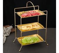 Griglia rettangolare per barbecue in acciaio inox 304 con ripiani multipli per la conservazione della cucina commerciale e facile mobilità tra le aree di preparazione (R)