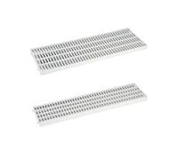 Griglia Ricambio per Canaletta Drenaggio Acqua Piovana - Grigliato modulare per canalina in Plastica 13x50 e 20X50 - Antiscivolo Antitacco - Grigio chiaro - Made in Italy (CM 13X50X2, N° 5 GRIGLIE)