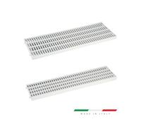 Griglia Ricambio per Canaletta Drenaggio Acqua Piovana - Grigliato modulare per canalina in Plastica 13x50 e 20X50 - Antiscivolo Antitacco - Grigio chiaro - Made in Italy (CM 13X50X2, N° 5 GRIGLIE)
