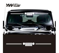 Griglia riflettente Grafica Decalcomania del vinile Auto Parabrezza Anteriore Parabrezza Finestra Adesivo Per Jeep Wrangler JK JL Gladiator Renegade