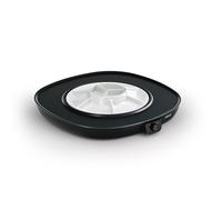 Chef Pirouette Piastra Elettrica con Vassoio Girevole - Superficie 45 x 45 cm - Termostato fino a 220 °C - Rivestimento Antiaderente - Facile da Pulire - 6 Spatole - Cavo Rimovibile - 103260