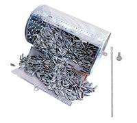 Griglia rotante in acciaio - 14 x 23 cm rotonda per friggitrice per caffè | per verdure, frutti di mare, maiale, pesce, kebab, barbecue, durevole, riutilizzabile, antiaderente, strumento