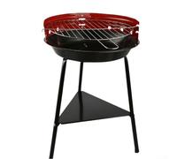 Griglia rotonda a carbonella con copertura antivento e struttura in metallo per barbecue all'aperto, dimensioni compatte 35 x 63 cm