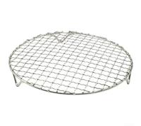 Griglia rotonda in acciaio inox compatibile con friggitrice ad aria, per grigliare al vapore e servire cibo direttamente dalla cottura (25 cm)