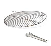 Griglia rotonda in acciaio inox con manico adatta per Weber 7432 e griglie a carbone da 57 cm, progettata per resistenza al calore e comodità d'uso (55 cm)