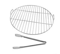 Griglia rotonda in acciaio inox con manico per barbecue Weber da 57 cm, ricambio compatibile con modello 7432 e 1241304, resistente al calore (45 cm)