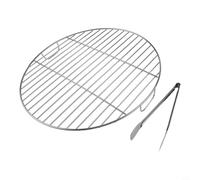 Griglia rotonda in acciaio inox con manico per barbecue Weber da 57 cm, ricambio compatibile con modello 7432 e 1241304, resistente al calore (53 cm)
