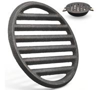 Griglia Rotonda in Ghisa per Barbecue, 16x16x0,7 CM Nero | Barra Larga, Calore Uniforme, Accessorio per Legna e Griglie a Carbone, Campeggio e Cortile