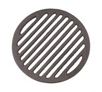 Griglia rotonda in ghisa per barbecue, robusta griglia nera per arrostire la carne, resistente al calore, strumento da cucina per cucinare all'aperto (17 cm)