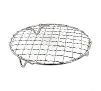 Griglia rotonda per barbecue in acciaio inossidabile con gambe per uso esterno e barbecue in casa, griglia in metallo con saldatura liscia e lucidata a specchio (35 cm)