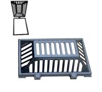 Griglia Scarico Terrazzo, Griglia di Scolo di Scarico in Ghisa Quadrata, Canalina per Acqua Piovana con Parte Posteriore Rinforzata per Cortile, Giardino, Cantieri Edili(45x75x18cm/18x30x7in)