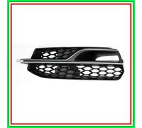 Prasco Griglia paraurti sinistra nera con modanatura argento - Audi A3 4 porte/cabrio 12/16