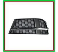 Griglia Sinistra Paraurti Nera-Con Modanatura Cromata Mod S-Line Audi A3 35 Port