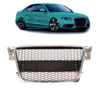 Griglia Sportiva Cromata Per Audi A4 B8 08-12 Wabengitter Nero Lucido
