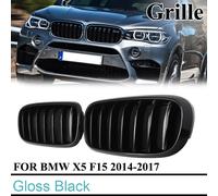 Griglia sportiva per rene anteriore per BMW F15 X5 F16 X6 2014-2017 Griglia da corsa in rete Nero lucido accessori per auto pair