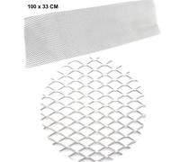 Griglia sportiva tuning alluminio 100 x 33 auto moto calandra colore argento