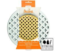 GRIGLIA TAGLIAPASTA STAMPO FORMA PER CROSTATA TONDO DECORA CM 30