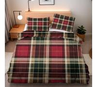 Griglia Trama Copripiumino Matrimoniale Stampa Fronte Retro,Tema Natalizio Set Biancheria Da Letto Con Cerniera Nascosta Adatto a Ragazzi Ragazze Bambini Copripiumino 220×240+2×Federe 50×75CM