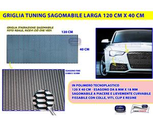 Griglia Tuning Nera Rete paraurti anteriore radiatore plastica sportiva per kit