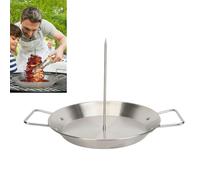 Griglia verticale in acciaio inox con spiedo rimovibile, spazzola e guanto