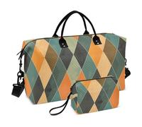 Griglia Vintage Spalla Decorativa Weekender Pernottamento Bag Sport Duffel Borse con Toiletry Bag per Yoga Grande Capacità Bolsa de Mano para ropa de