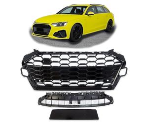 Griglia Wabengrill Larga Nera Lucida Compatibile Con Audi A4 B9 Facelift