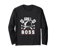 Grigliare BBQ Cookout Tema Estate Foodie Divertimento Tempo Papà Padre Maglia a Manica