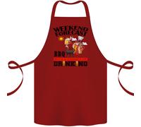 Grigliata Weekend Forecast Bbqing Alcol Birra Cotone Grembiule 100% Biologico