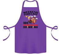 Grigliata Weekend Forecast Bbqing Alcol Birra Cotone Grembiule 100% Biologico