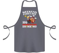 Grigliata Weekend Forecast Bbqing Alcol Birra Cotone Grembiule 100% Organico