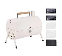 Griglie a Carbone a Botticella,Barbecue con Affumicatore e Maniglia - Grill Compatto con Coperchio per Casa Giardino e Campeggio