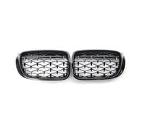 Griglie Anteriore Per BMW Per F26 Per X4 Per F25 Per LCI Per X3 Griglia A Doppio Rene Cromata Argento 2014-2018 Griglia Radiatore Anteriore(Nero)