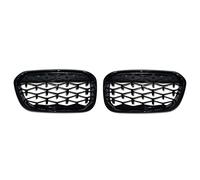 Griglie Anteriori 2 PZ Diamante Rene Corsa Griglia Per BMW Serie 1 F20 F21 LCI 2016-2017 Meteor Grill Auto Paraurti Anteriore(Nero lucido)