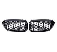 Griglie Anteriori 2PCS Griglia Anteriore Paraurti Rene Grill Per BMW Serie 5 G30 G31 G38 2018-2020 Chrome Diamante Griglie Radiatore Sportive Meteor Stile(Nero lucido)