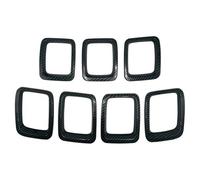 Griglie Anteriori 7 Pezzi Inserti Griglia In Fibra Carbonio Per Auto ABS Anteriore Telaio Copertura Kit Finiture Per Jeep Per Compass MP 2017 2018 2019 2020 Griglia Auto(Fibra di carbonio)