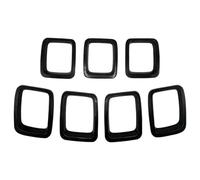 Griglie Anteriori 7 Pezzi Inserti Griglia In Fibra Di Carbonio Per Auto, Copertura Anteriore In ABS, Per Jeep Per Compass MP 2017-2020, Accessori Esterni Griglia Auto(Nero)