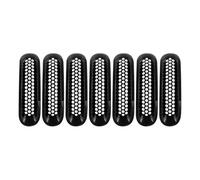 Griglie Anteriori 7 Pezzi Per Jeep Per Wrangler Per JK Per JKU 2007-2015 Accessori Esterni Per Auto Inserti In Rete Griglia Anteriore A Clip Protezione Griglia A Rete Griglia Radiatore