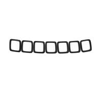 Griglie Anteriori 7PCS Car Front Grille Cover Grill Ring Inserts Frame Trim Kit Per Jeep Per Compass 2017-2020 (Nero Opaco)
